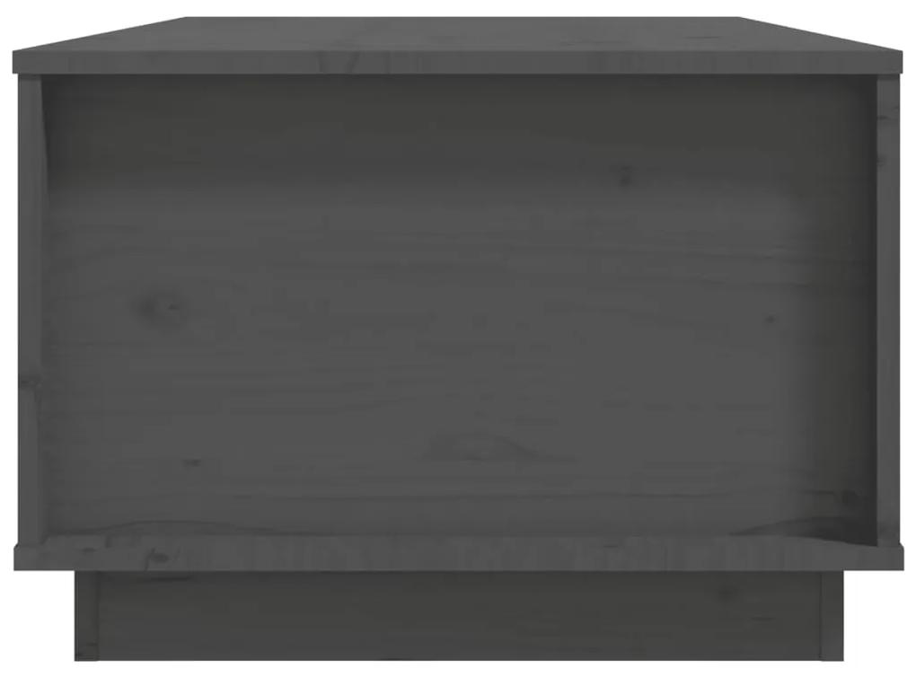 Tavolino da Salotto Grigio 100x50x35 cm Legno Massello di Pino