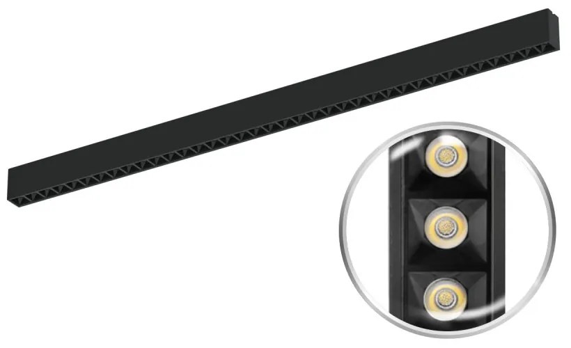 Plafoniera LED 40W 120cm, UGR16 CCT con driver Philips Bianca o nera Colore Bianco Variabile CCT, Colore del corpo Nero