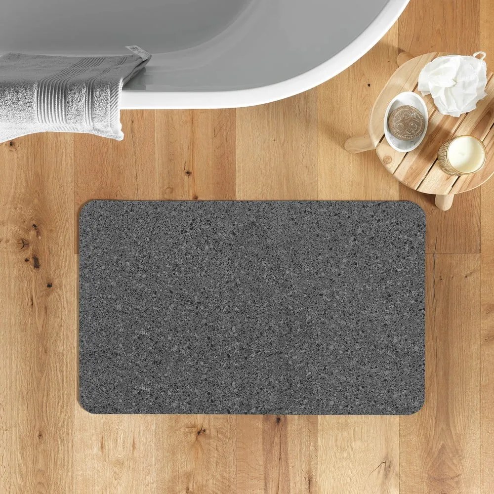 Tappetino per il bagno color antracite 50x80 cm Granite – douceur d'intérieur