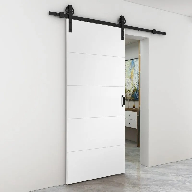 Porta scorrevole Dione in mdf bianco, L 92.5 x H 211.5 cm, con binario Rodeo Reversibile