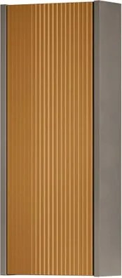 Pensile bagno Niwa cannettato laccato opaco grigio carbone con vetro senape, 1 anta reversibile P17 x L30 x H78.5 cm