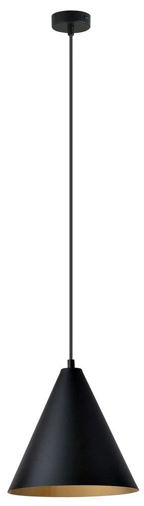 Sospensione Nordica Ninhursag 1 Luce In Acciaio Nero E Oro