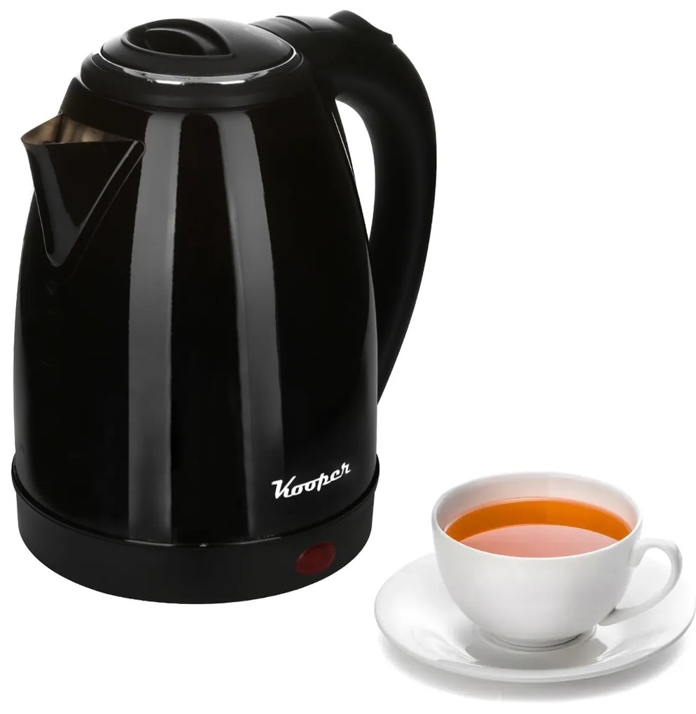 Bollitore elettrico acciaio nero 1,8 L 1800 W Kooper