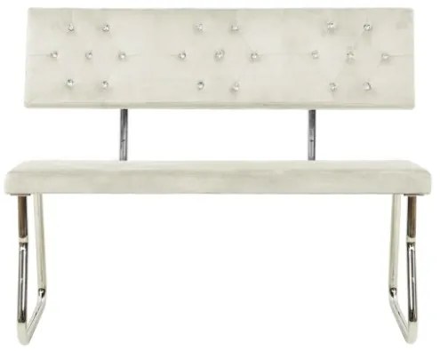 Panca 110 cm in Velluto Bianco Crema