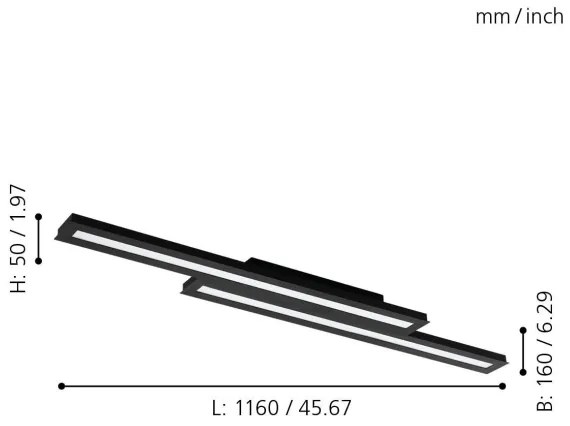 Eglo 99411 - Plafoniera LED RGB dimmerabile SALITERAS-C 2xLED/10W/230V