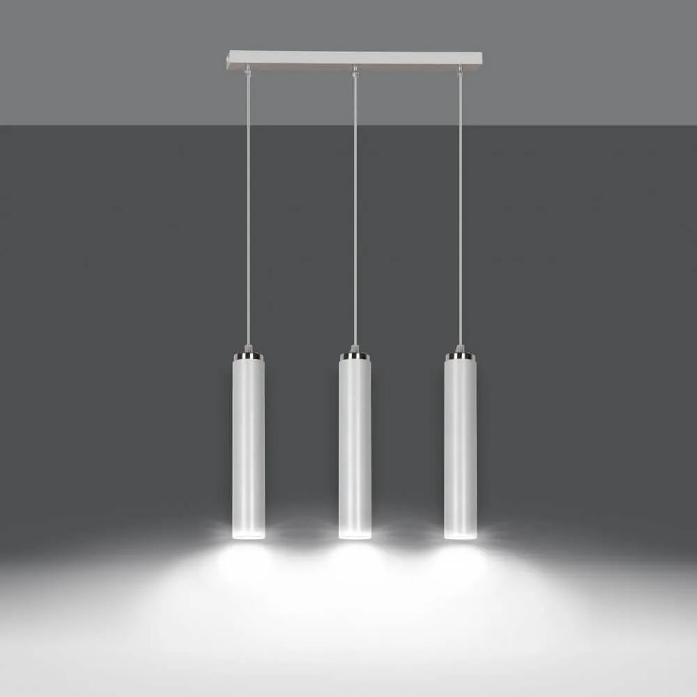 Lampadario a Sospensione in Acciaio 3xGU10 LUNA 3 da interno Colore del corpo Bianco