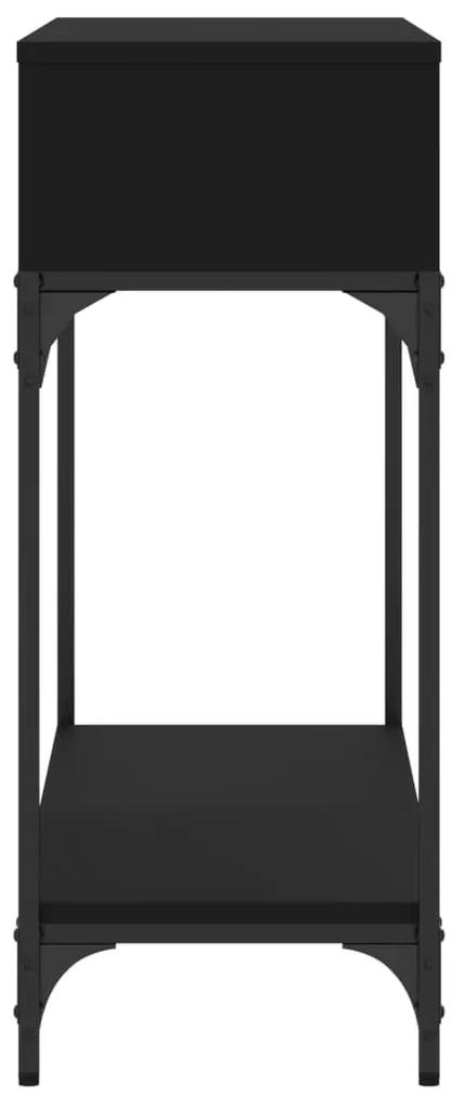 Tavolino consolle nero 100x30,5x75 cm in legno multistrato