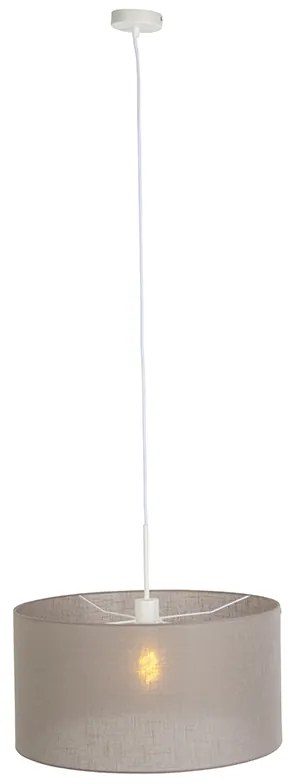 Lampada a sospensione bianca paralume tortora 50 cm - COMBI 1
