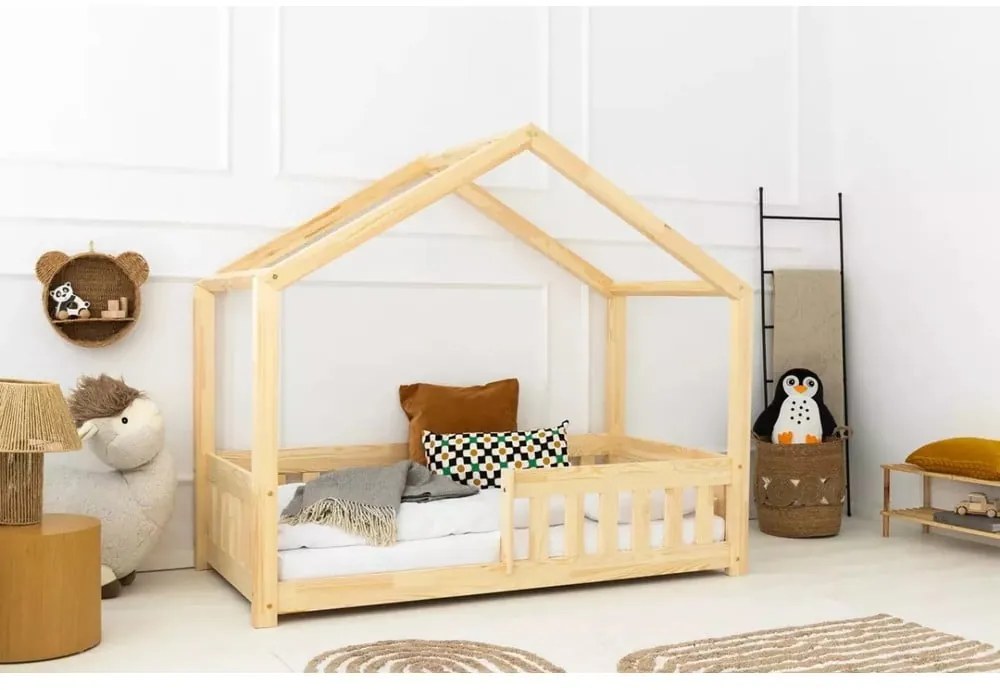 Letto per bambini in legno di pino di colore naturale 140x200 cm Mila RMP - Adeko