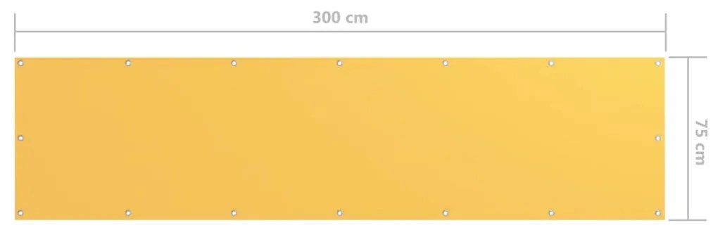 Paravento da Balcone Giallo 75x300 cm in Tessuto Oxford