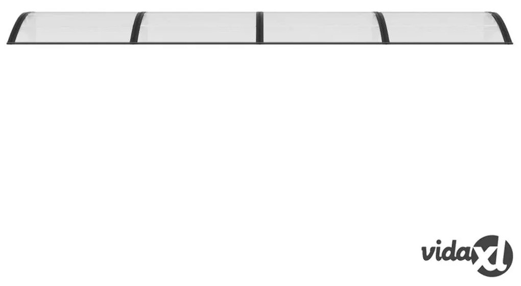 vidaXL Tettoia per Porta Nero e Trasparente 350x75 cm in Policarbonato