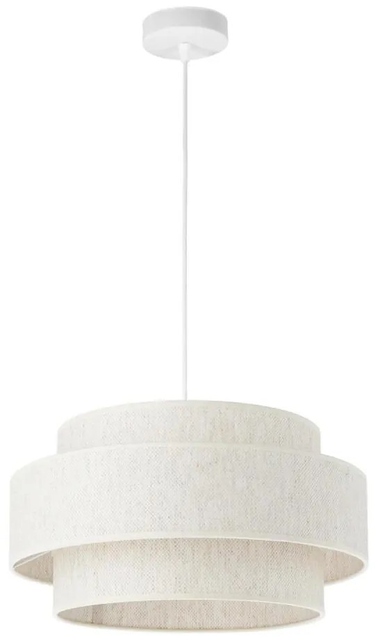 Lampadario a sospensione con cavo BOHO 1xE27/60W/230V Ø 40 cm bianco