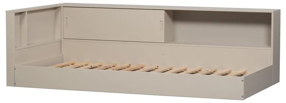 Letto singolo grigio/beige in pino massiccio rete non inclusa 90x200 cm Carter – WOOOD