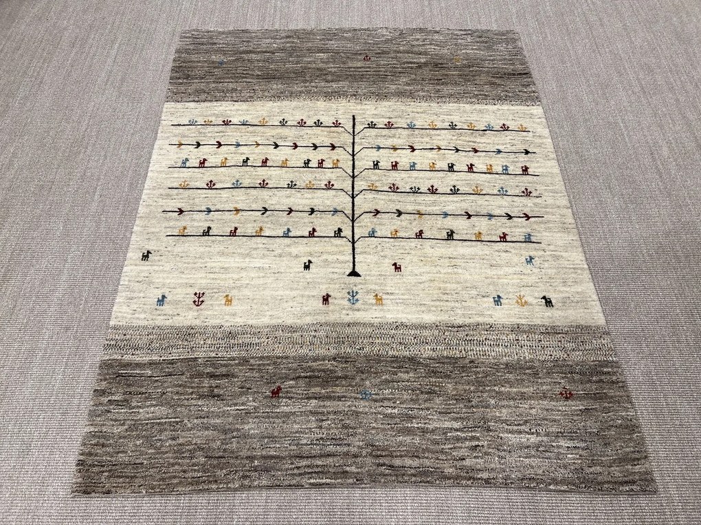 Gabbeh Tappeto 200 x 160 Beige (Iran) Annodato A Mano