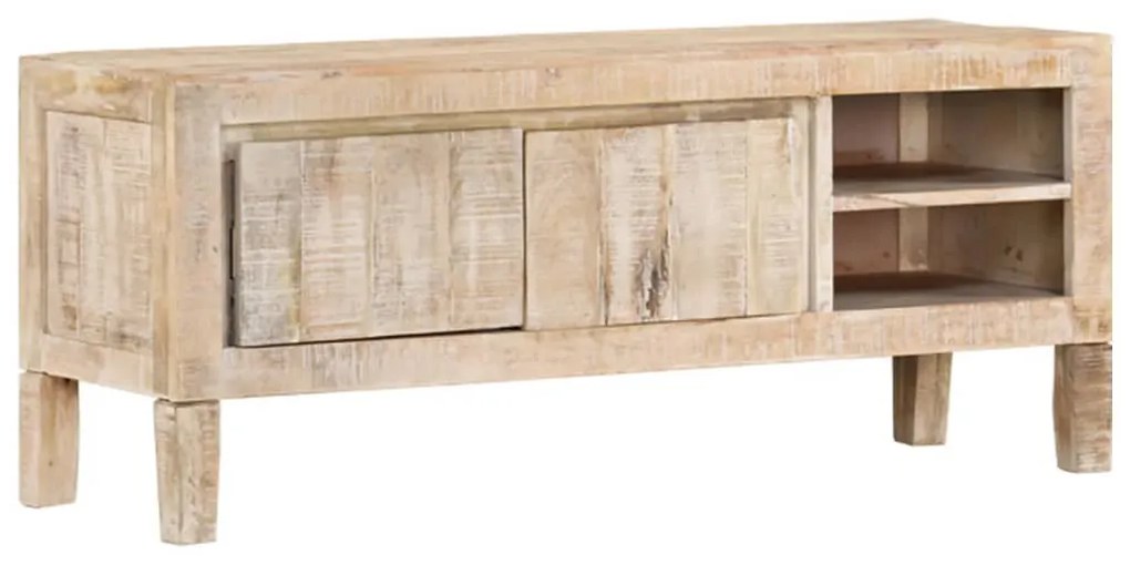 Mobile Porta Tv 110x35x46 Cm İn Legno Massello Di Mango /