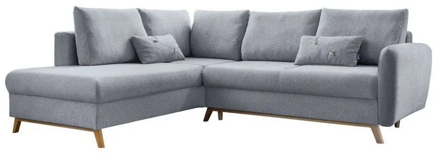 Divano letto angolare grigio chiaro L, angolo sinistro Scandic Lagom - Miuform
