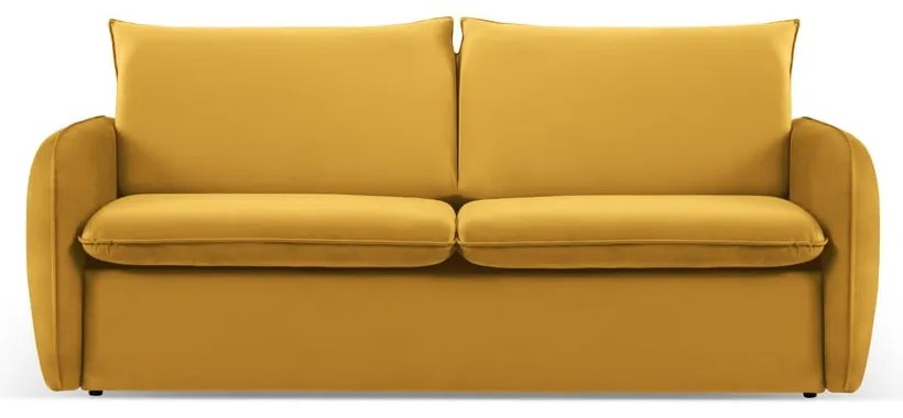 Divano letto in velluto senape 214 cm Vienna - Cosmopolitan Design