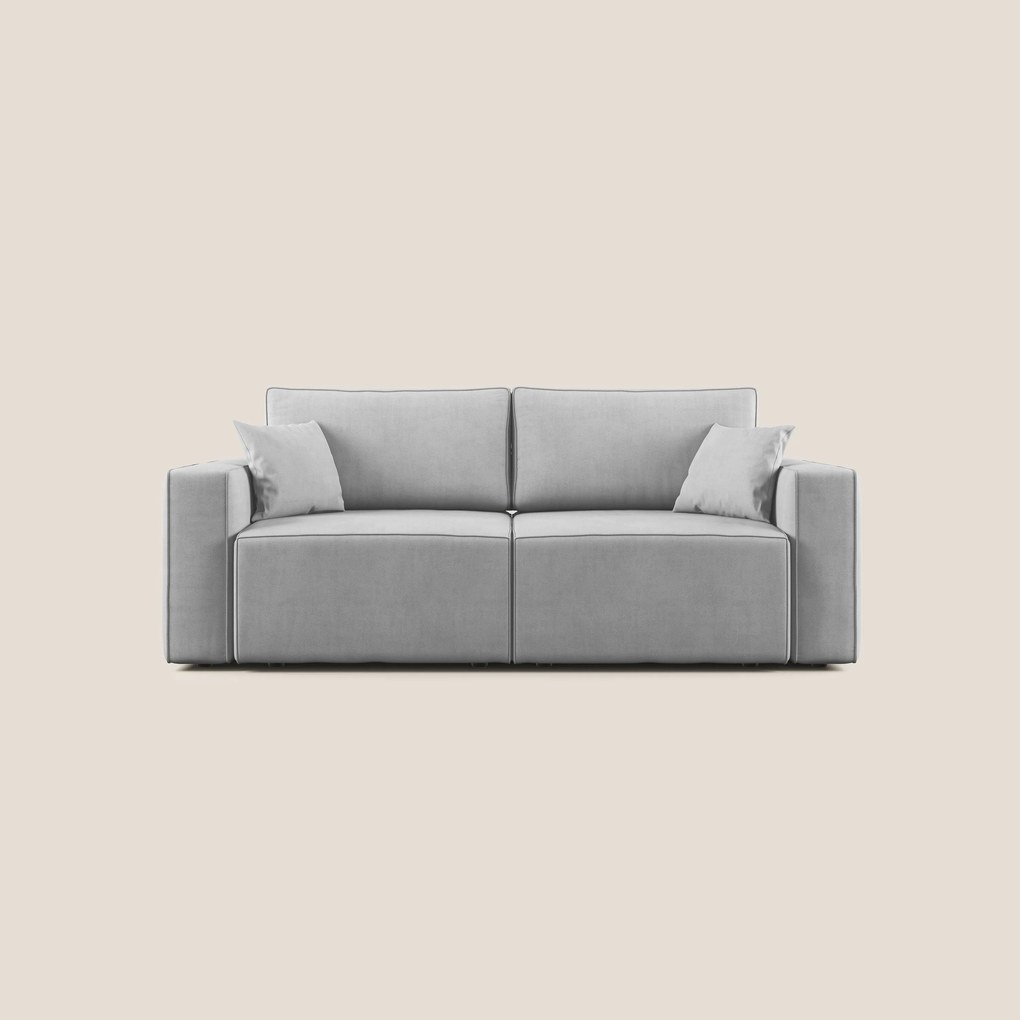 Morfeo divano con sedute estraibili in morbido tessuto impermeabile T02 grigio chiaro