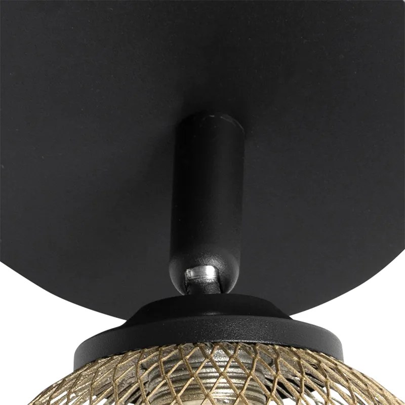 Faretto nero con oro 2 luci - Athens Wire