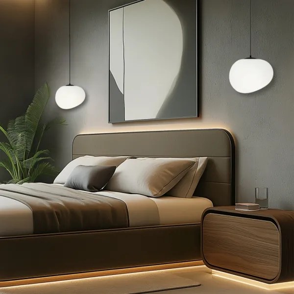 Lampadario a sospensione con filo STONES 1xE27/40W/230V diametro 25 cm