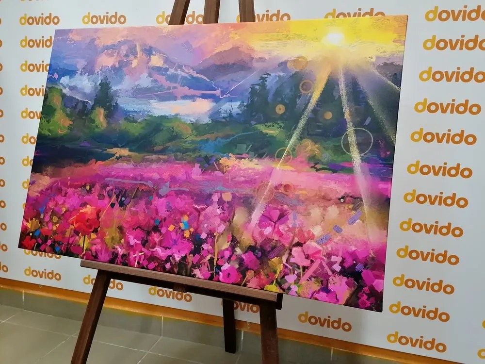 Quadro su tela – Dipinto a olio paesaggistico colorato