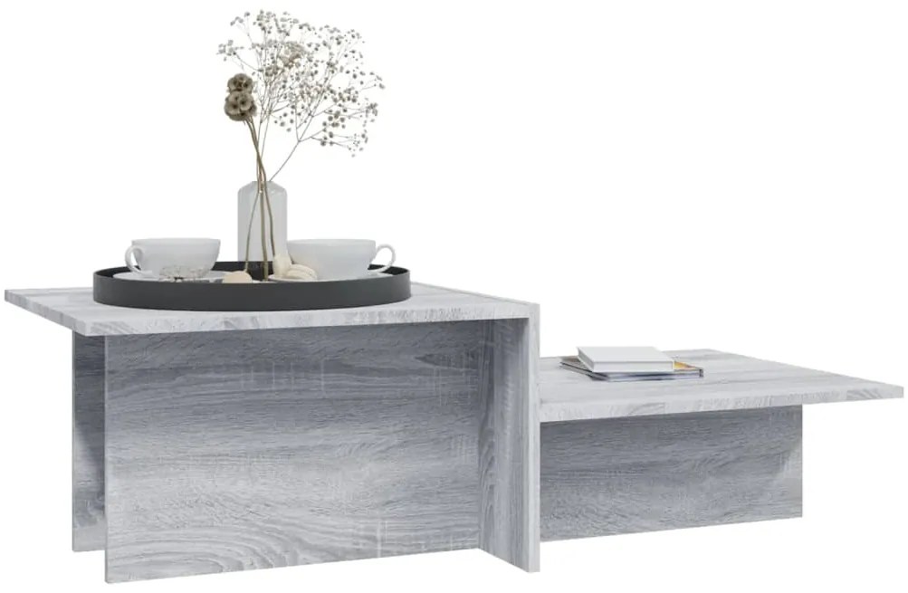 Tavolino salotto grigio sonoma 111,5x50x33 cm legno multistrato