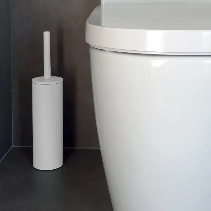 Set pattumiera 5lt a pedale e portascopino in acciaio bianco opaco Axin