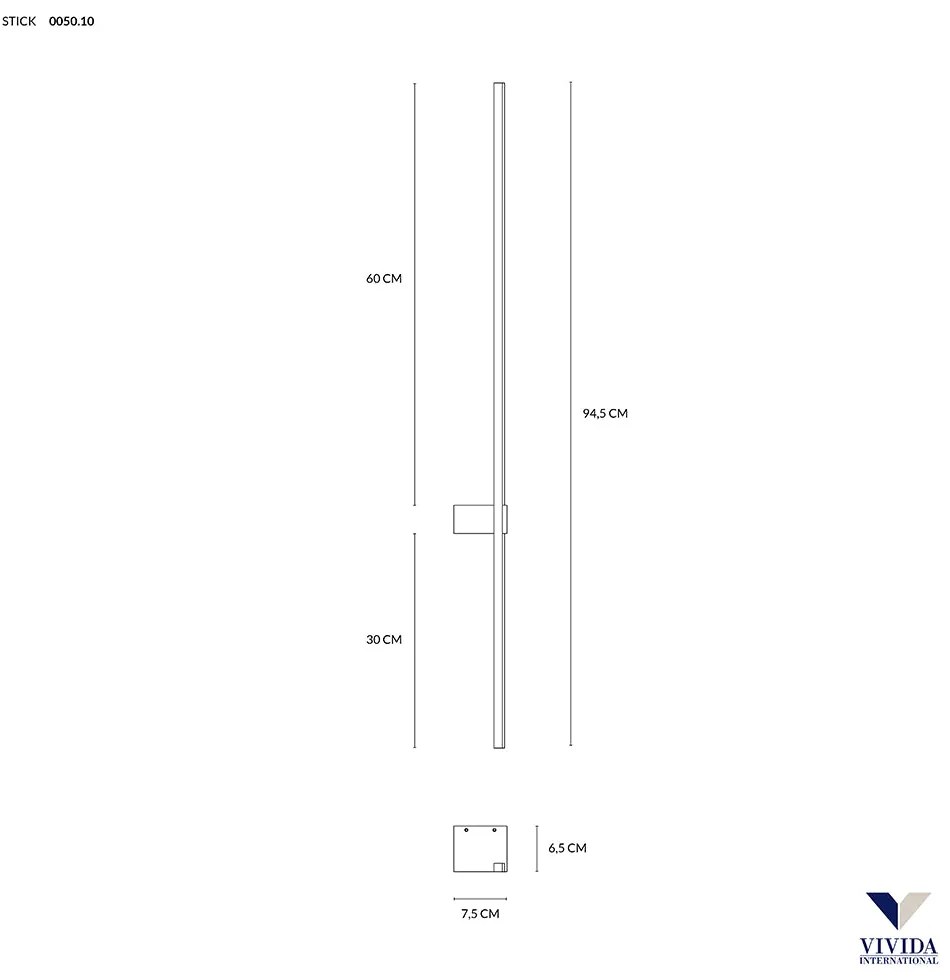 Stick luce da parete 10w 3000k