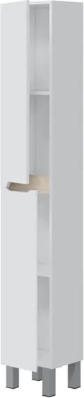 Colonna Da Bagno 2 Ante 30x25x182 Cm Con Piedini Lea Bianco Lucido