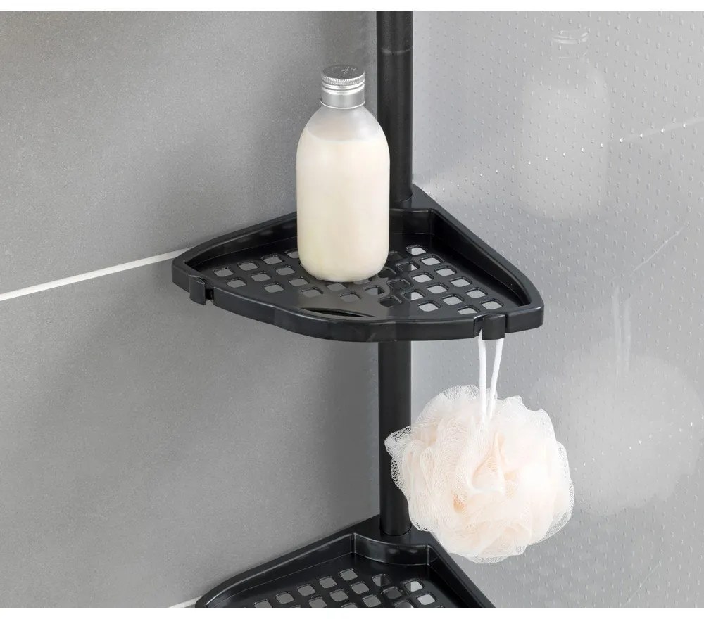 Mensola telescopica angolare nera per il bagno Opal - Allstar