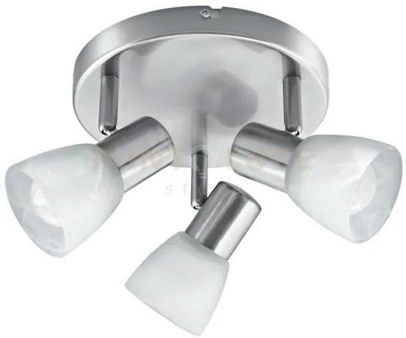 Spot mito nickel 3 luci attacco e14 29,8x21x17cm in vetro e metallo...