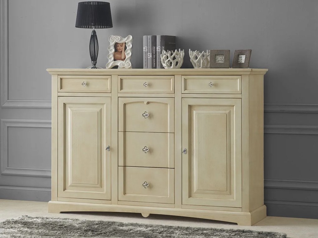 Credenza da 170 cm classica avorio anticato