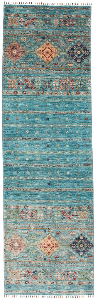 Samarkand Tappeto 80 x 250 Grigio (Pakistan) Annodato A Mano