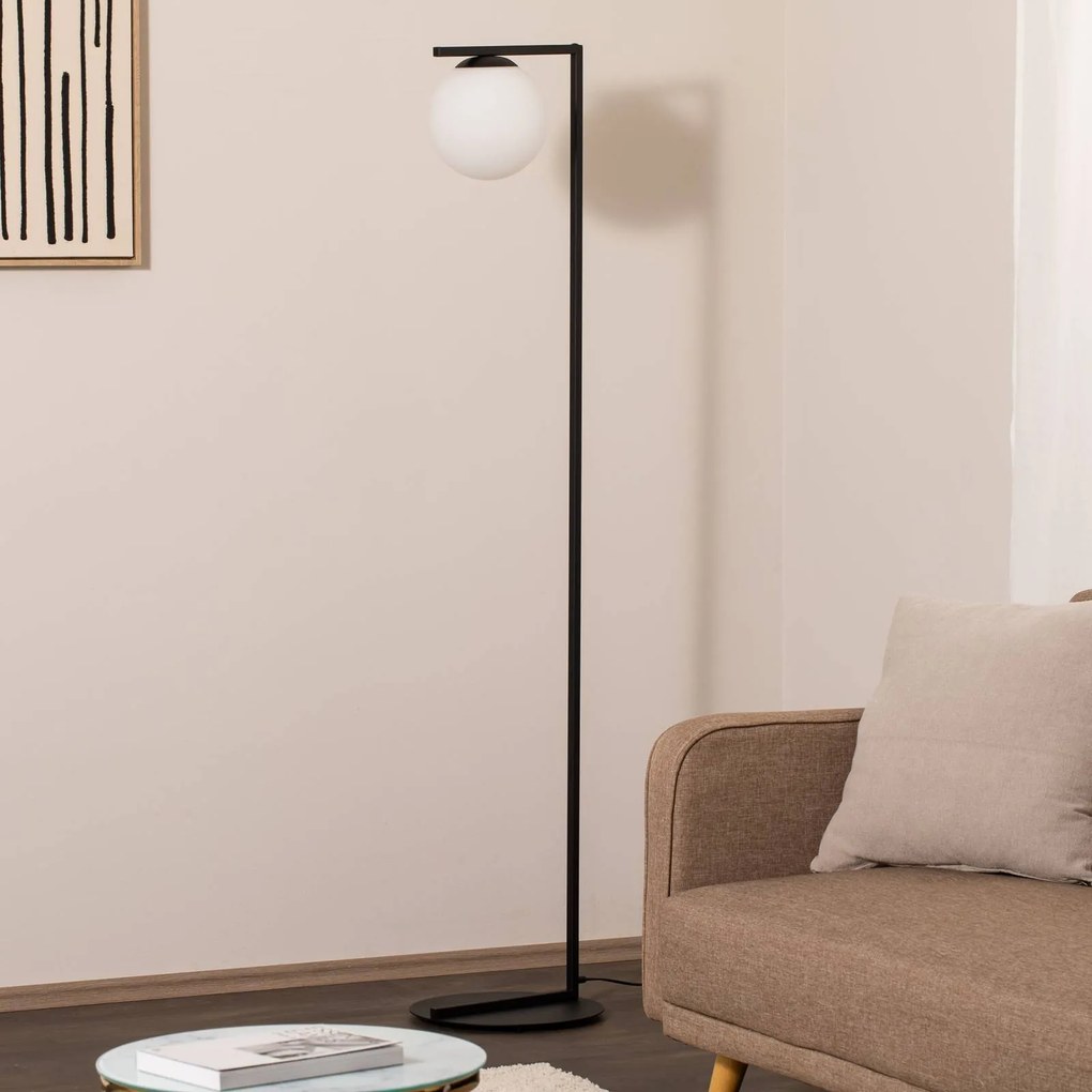 ALDEX Piantana Zac con paralume sferico, nero