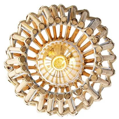 Plafoniera rustica in bambù e bianco - Canna Capsule