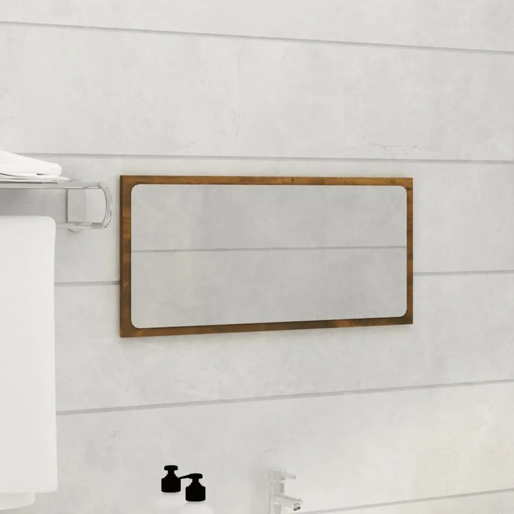 Set mobili da bagno 2 pz rovere fumo in legno multistrato