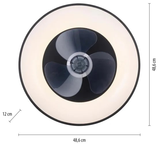 JUST LIGHT. 14644-18 -Plafoniera LED con ventilatore VENIKA LED/36W/230V+RC
