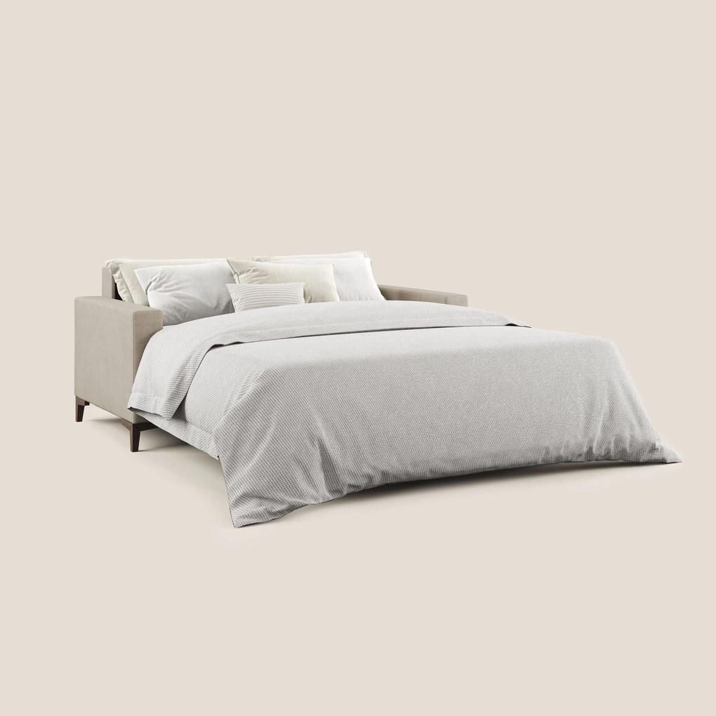 Kafka divano letto matrimoniale in morbido tessuto impermeabile T02 beige