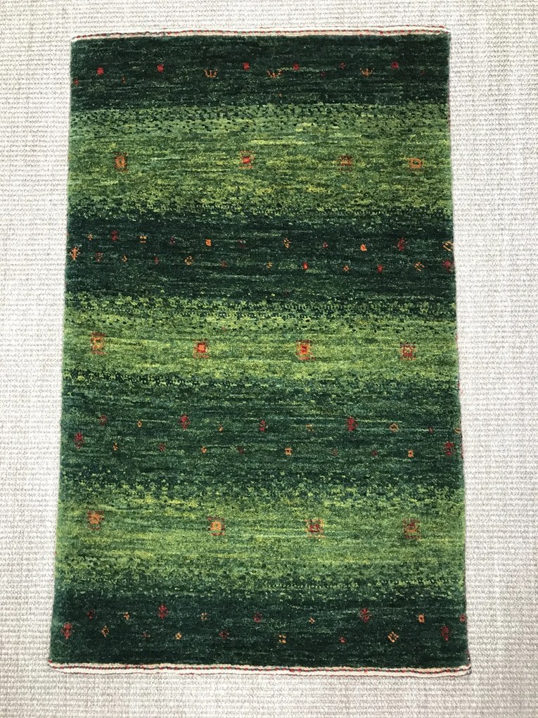 Loribaft Tappeto persiano 90 x 50 Verde (Iran) Annodato A Mano