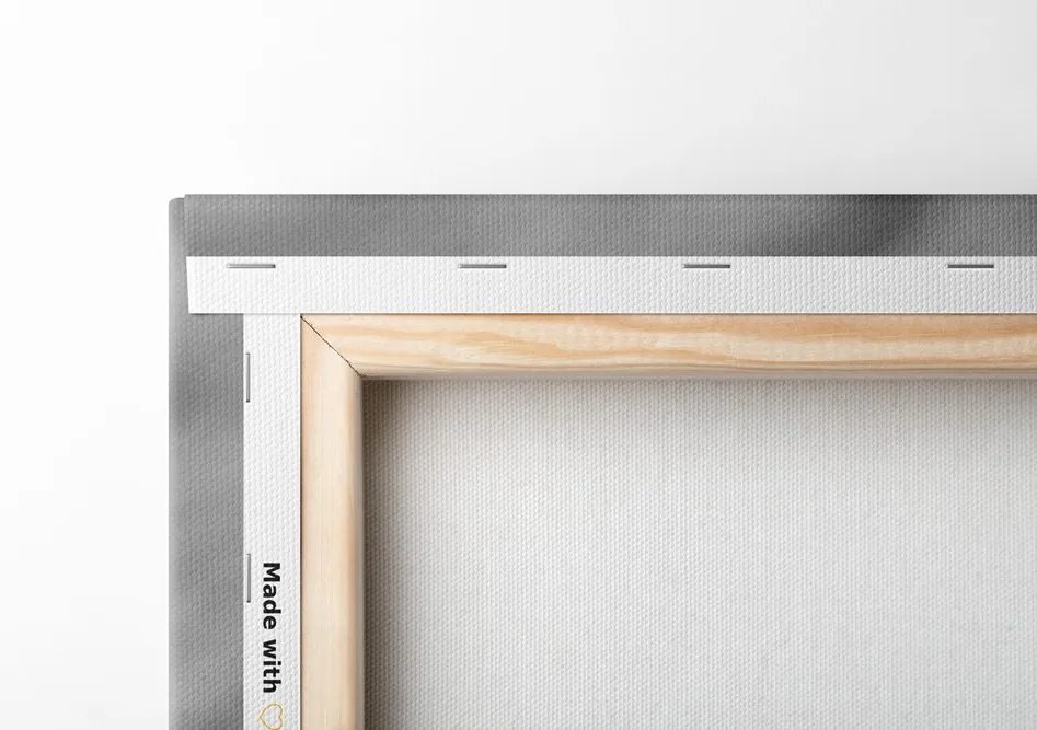 Quadro su tela – Cuoricino sul legno antico in bianco e nero