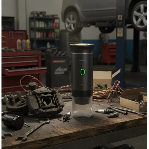 Aligator ACM002 - Macchinetta da caffè portatile ricaricabile PortaCaffé 3 in 1 72W/7500 mAh grigio