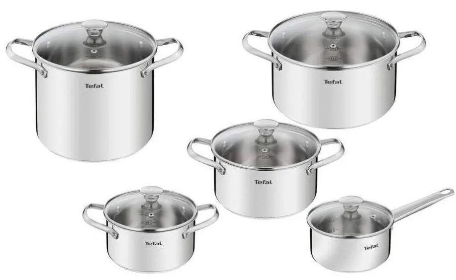 Tefal - Set di pentole 10 pz COOK EAT acciaio inossidabile