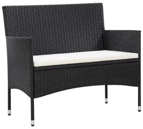 Set Divani da Giardino 5 pz con Cuscini in Polyrattan Nero