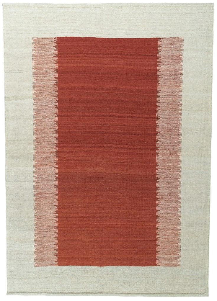 Kilim Tappeto 150 x 220 Rosso (Tacchino) Tessuto A Mano