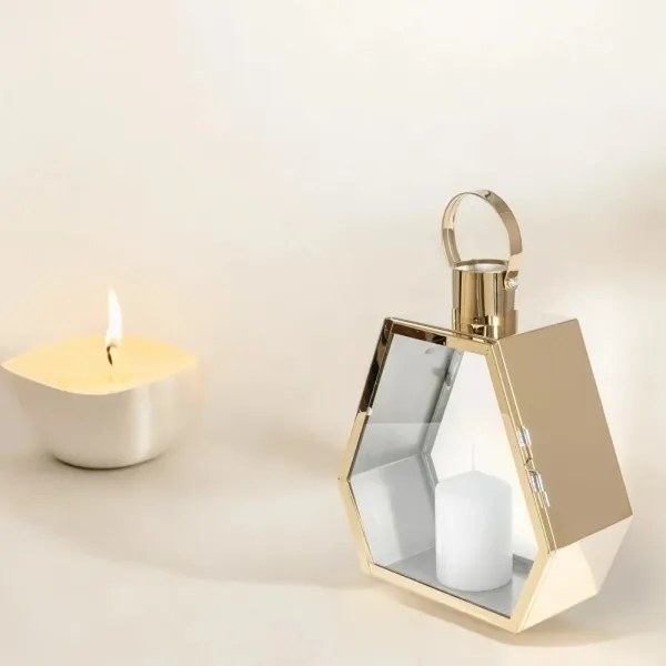 Lanterna decorativa dorata 34 cm