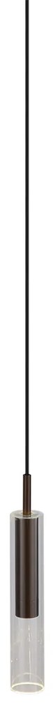 Faretto moderno bronzo scuro con vetro trasparente per sistema a binario monofase - Slimline Loyce