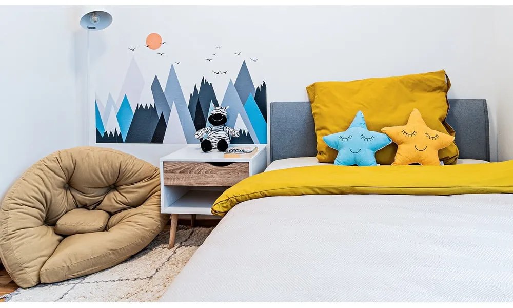 Letto matrimoniale imbottito blu/grigio rete non inclusa 140x200 cm Lena – Meise Möbel