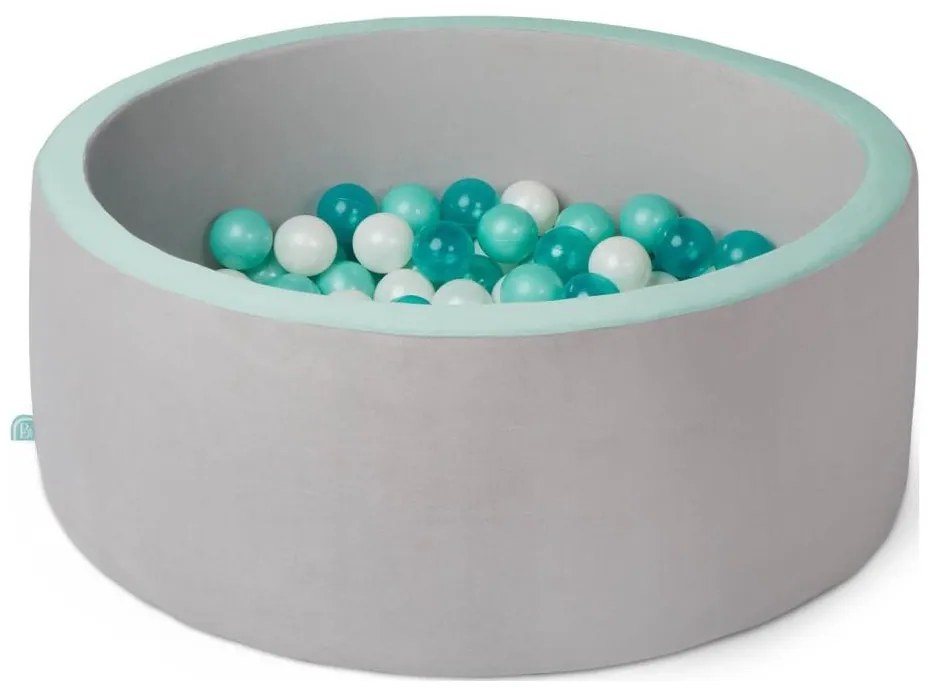B-Toys - Piscina a secco per bambini con palline diametro 89 cm grigio/turchese