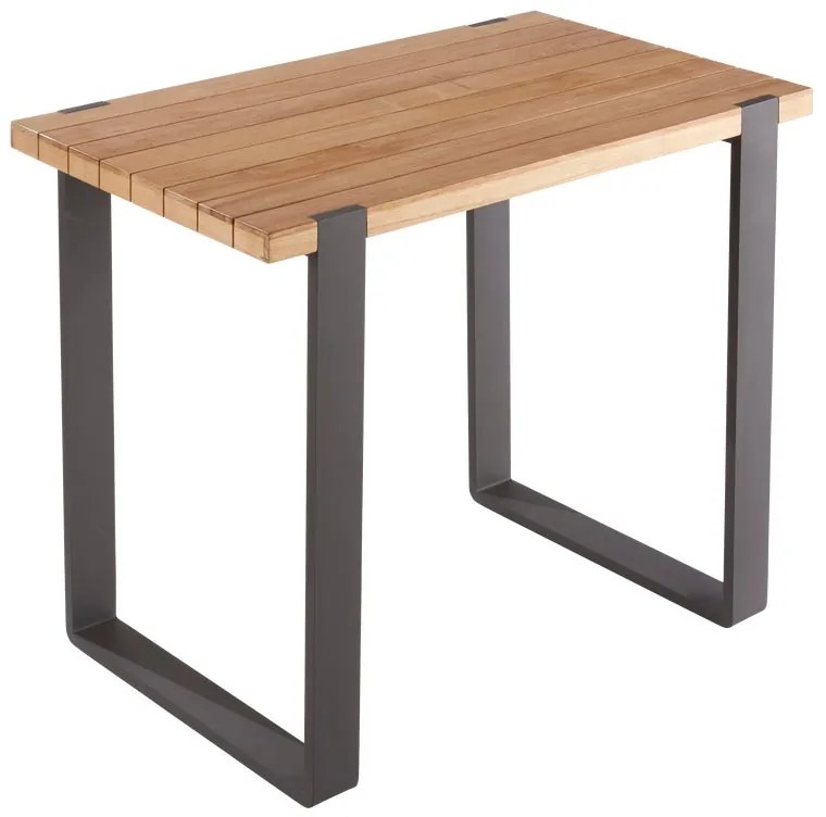 Tavolo da pranzo per giardino Bermeo NATERIAL in alluminio con piano in teak marrone per 4 persone 130x75cm