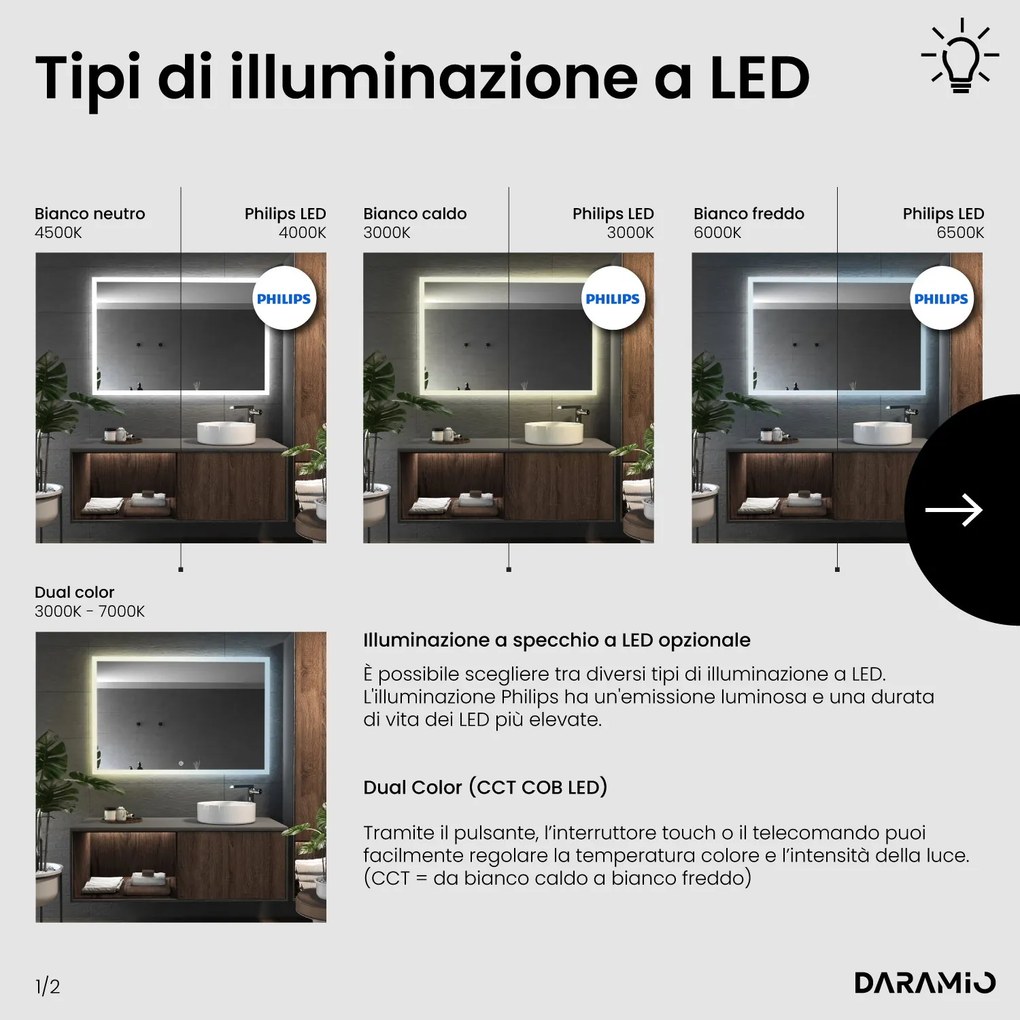 Specchio con luce LED F3